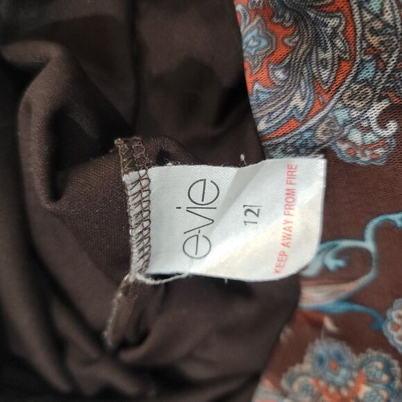 Y2K Evie Womens Knee Length Skirt Size 12 Paisley Jellyfish Fairy Goblincore - Picture 7 of 8